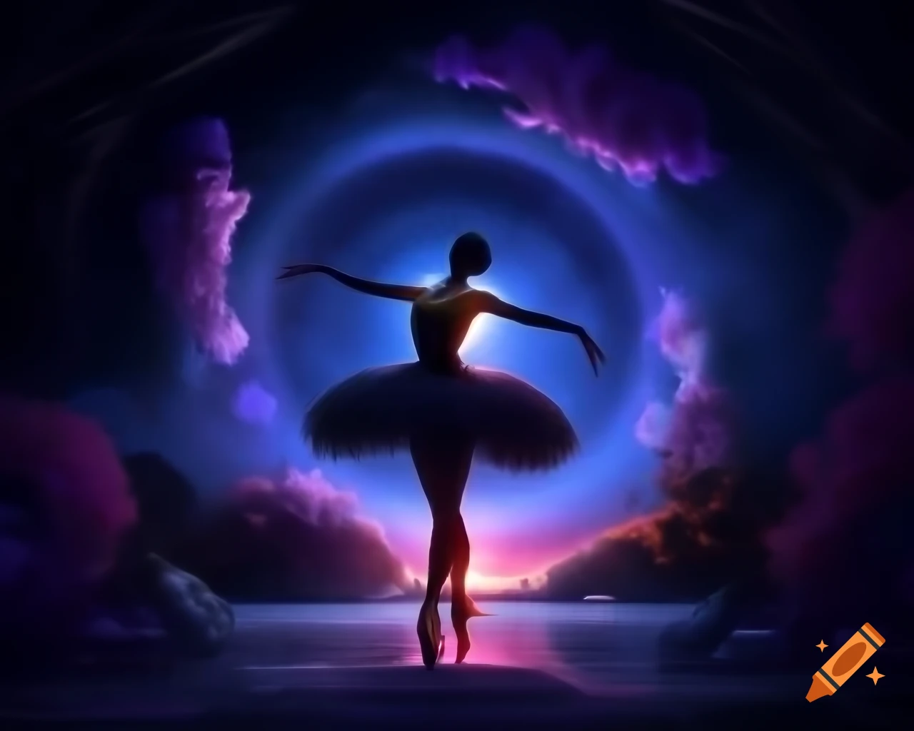 3D ballet in starry cosmos with quantum magic and raytracing