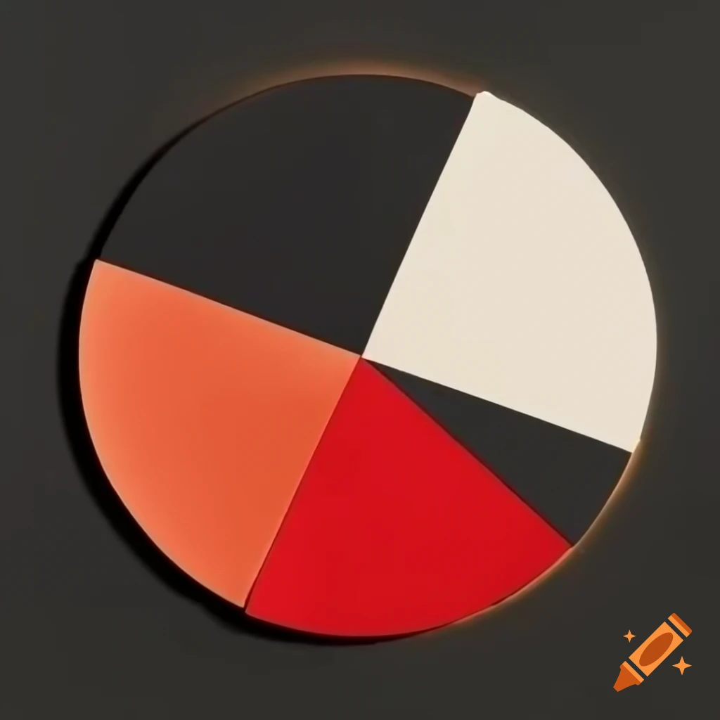 Circle divided into four sections with black, red, and additional colors