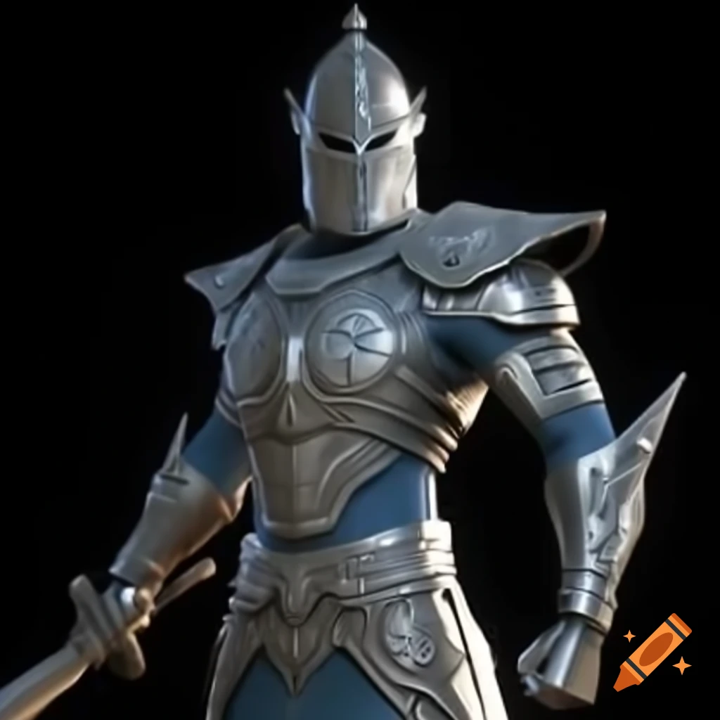 3D render of a silver lord character