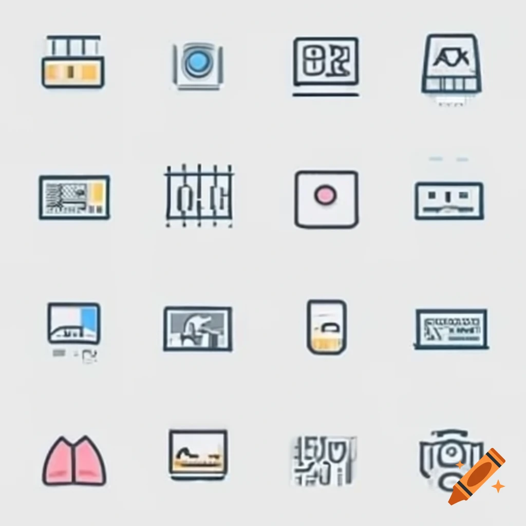 Flat outline color icons of audio equipment control