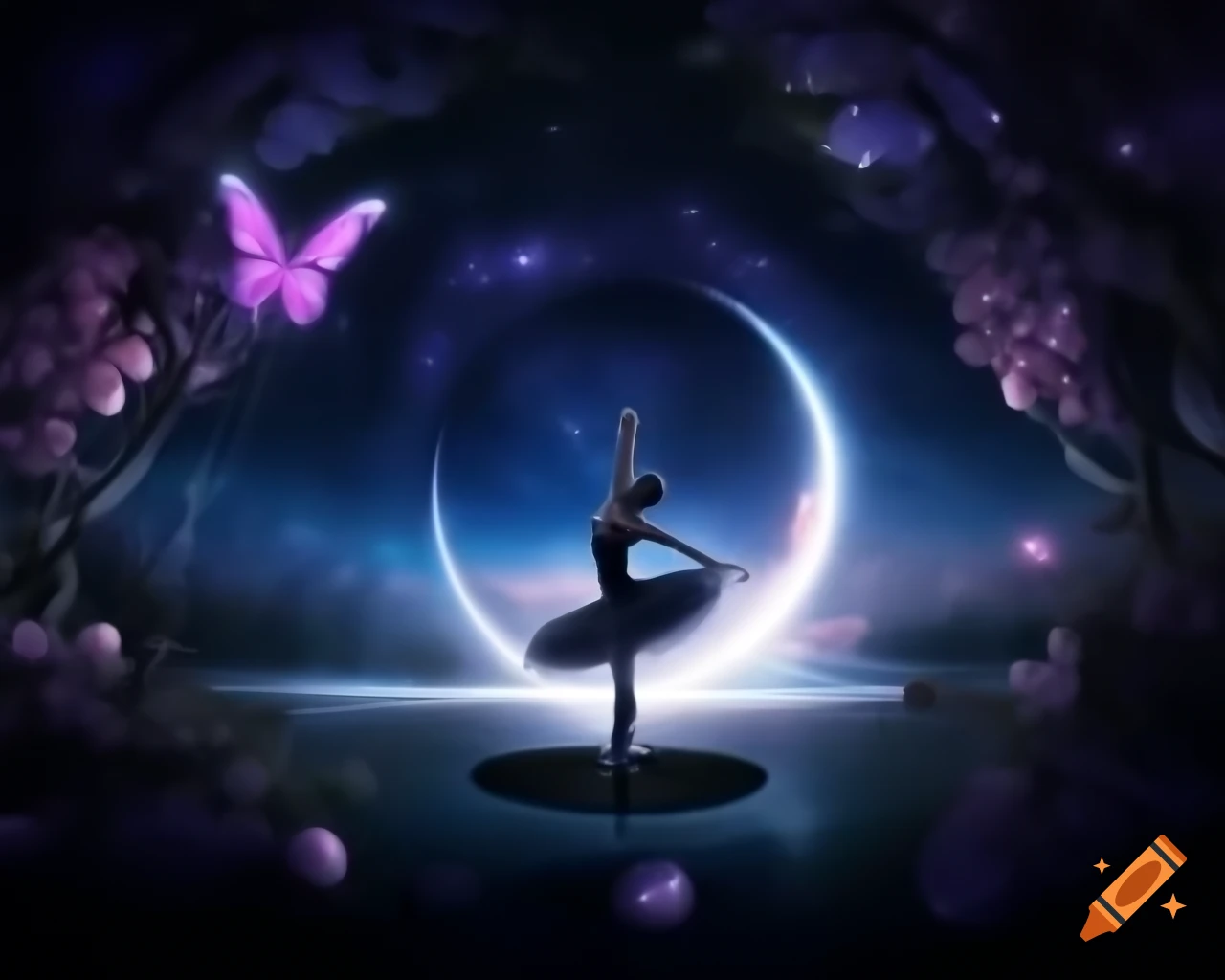 3D ballet in starry cosmos with quantum magic and raytracing