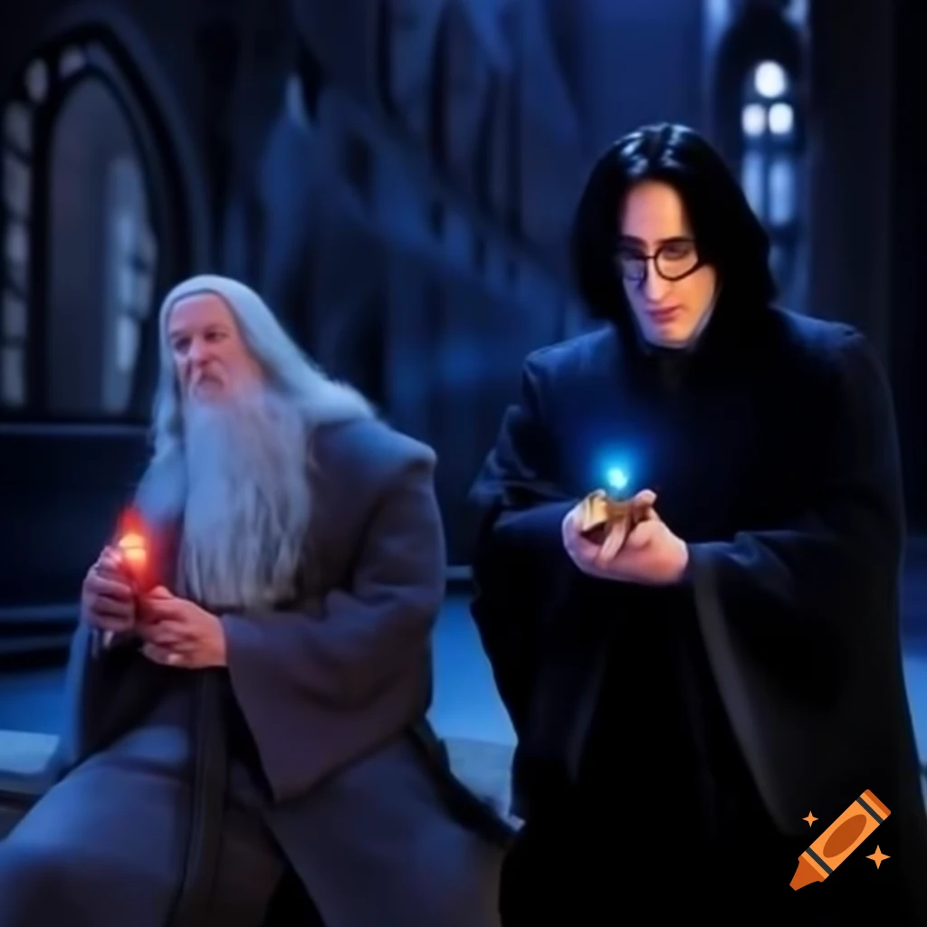Dumbledore and Professor Snape using RGB vape at Hogwarts