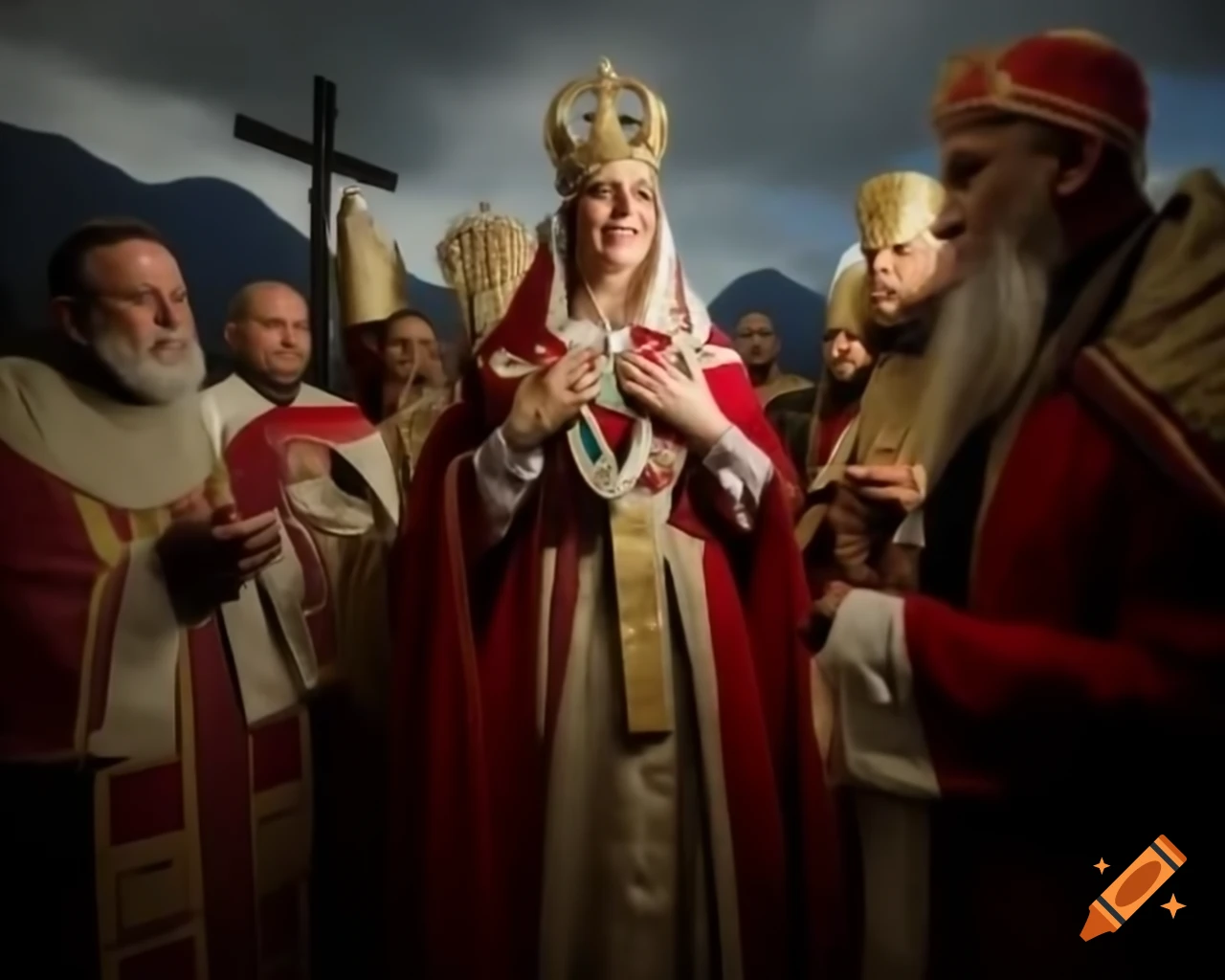 Portrait of Saint Tamar, the Queen of Georgia, known for her leadership and faith