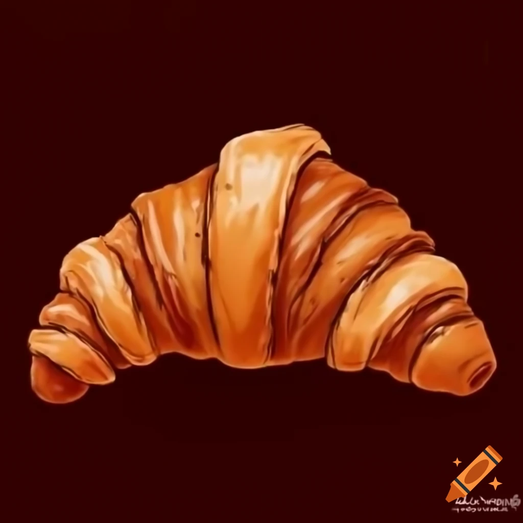 Illustration of a crimson croissant