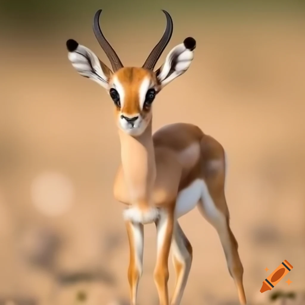 Adorable baby gazelle in natural habitat