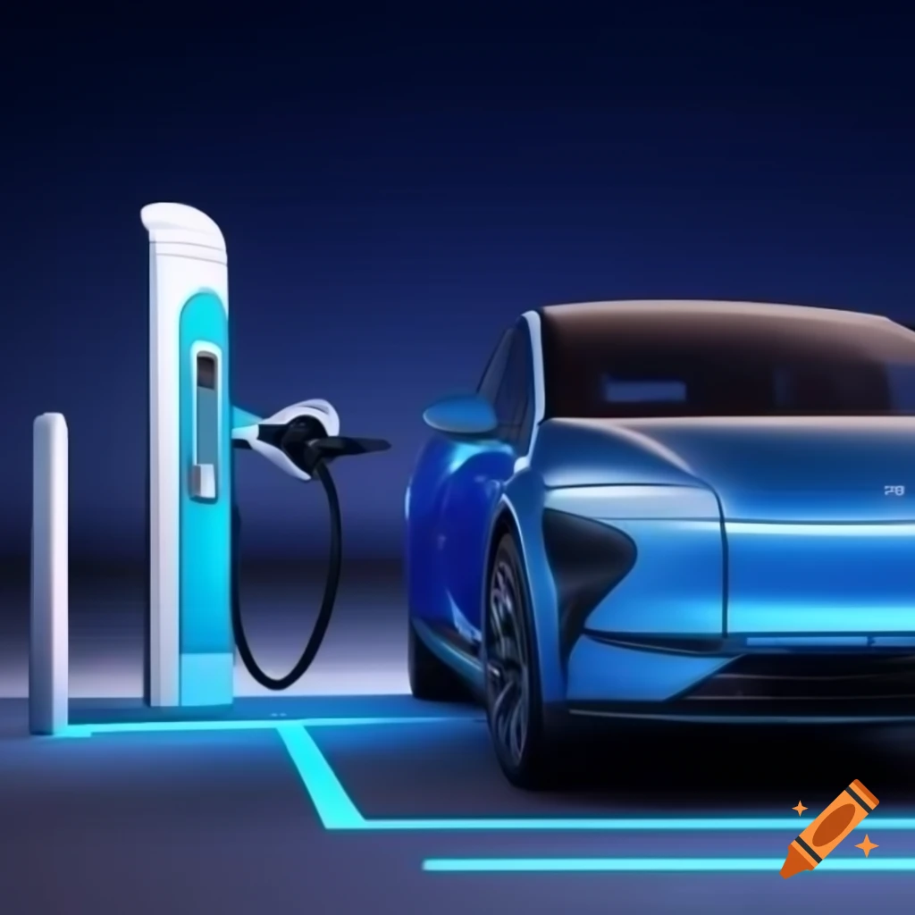 EV fast charging stations rendering