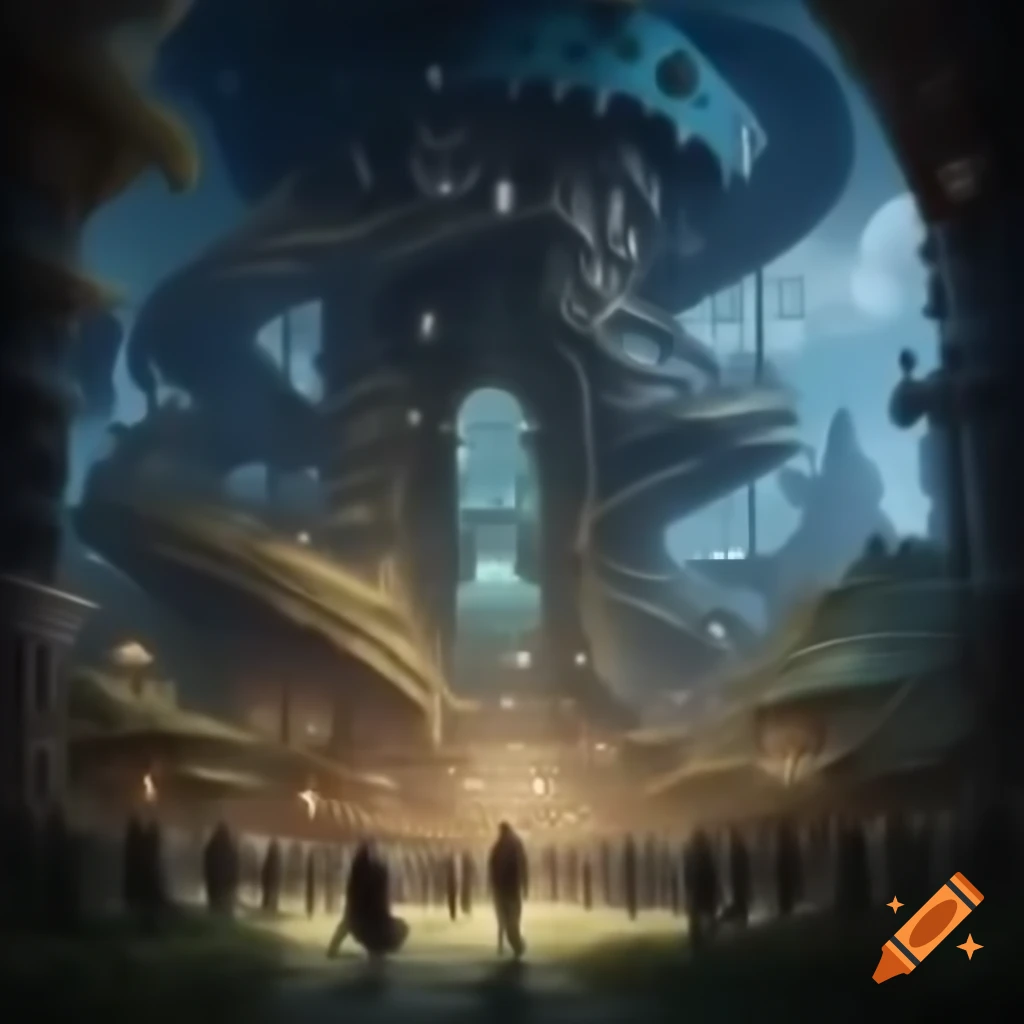 Surreal fantasy illustration of Païti, the lost city, by Greg Rutkowski