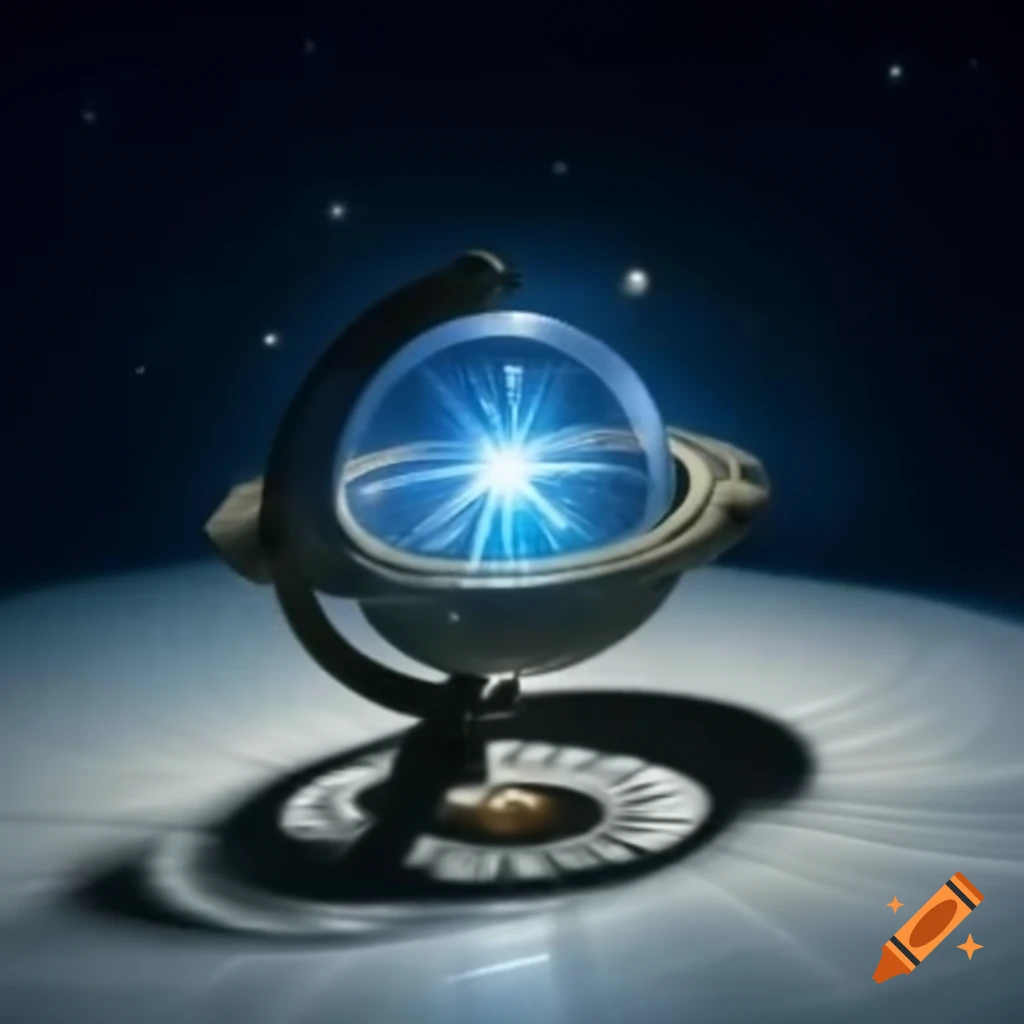Magical compass resembling celestial globe on white background