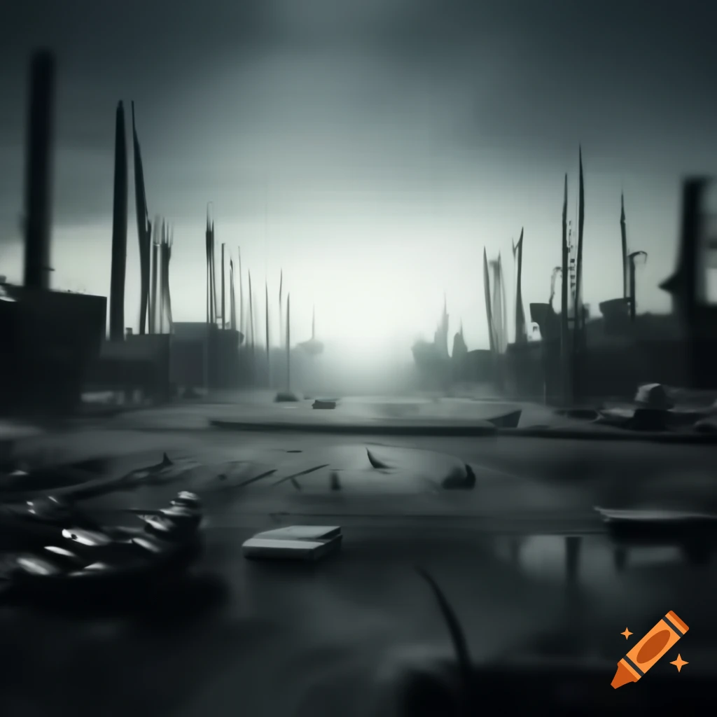 Gray apocalyptic background with clear center