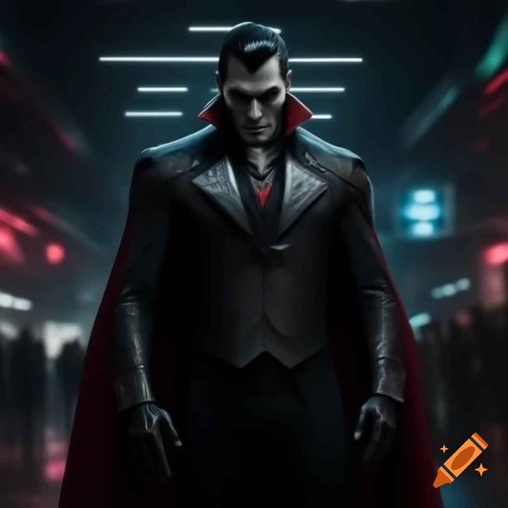 Cyberpunk depiction of Dracula character