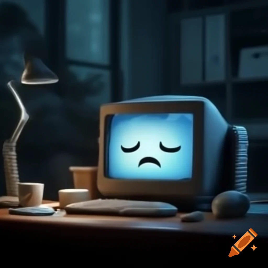Computer resting on desk