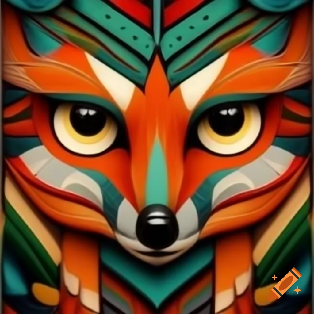 Totem art featuring a fox design