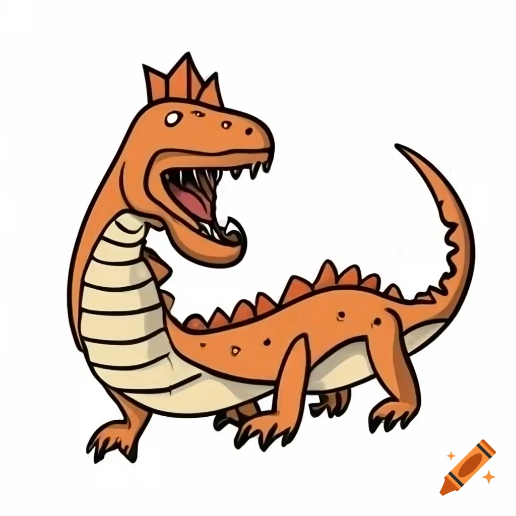Cartoon poster of a t rex encouraging kids to eat for strength on craiyon