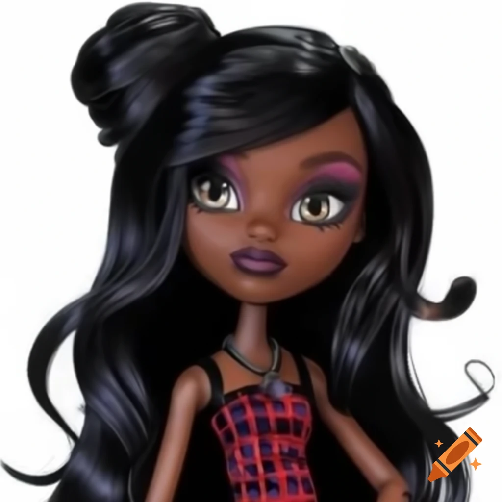 Highly detailed 2D anime style character of a black girl from the 2010s