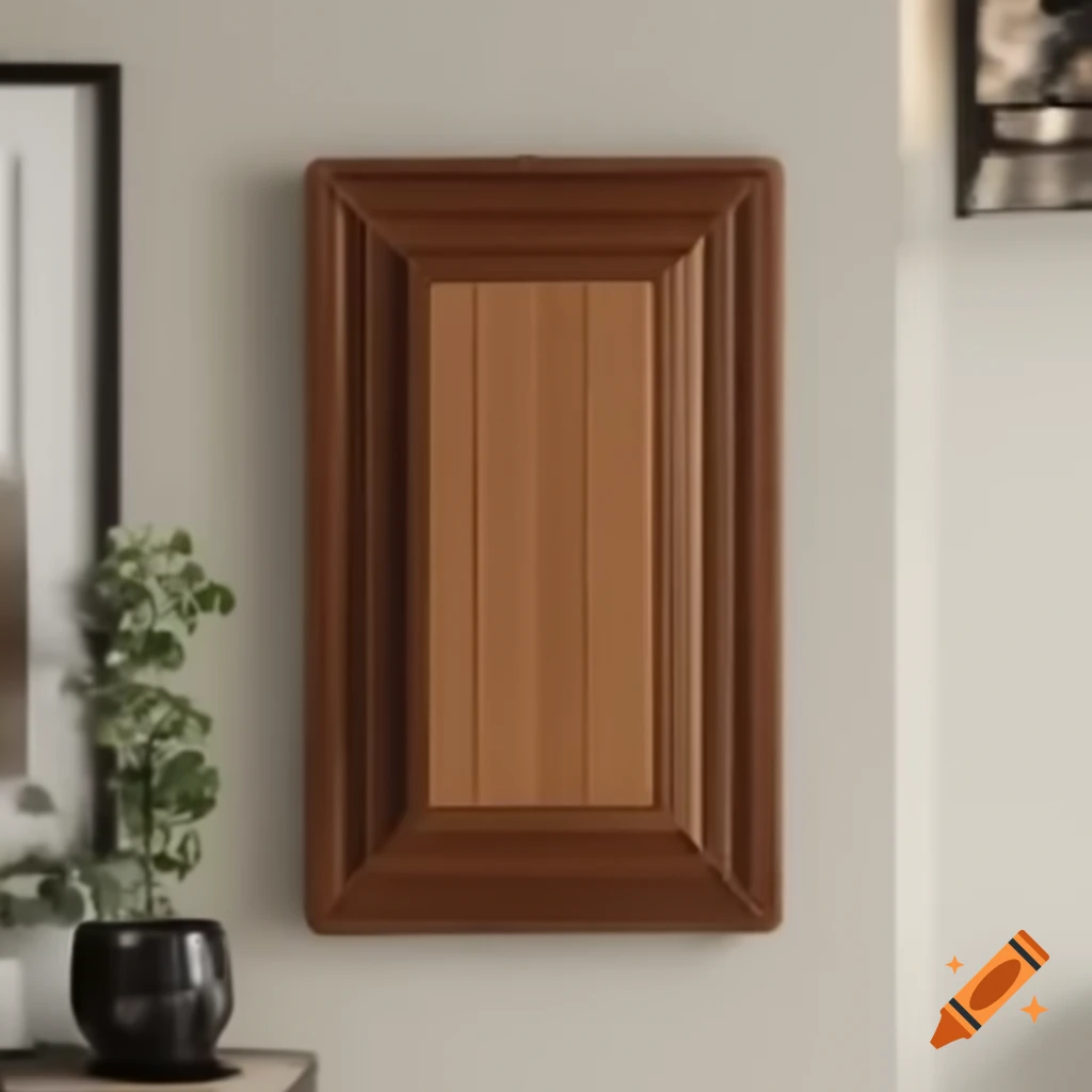Elegant wooden plaque mounted on wall