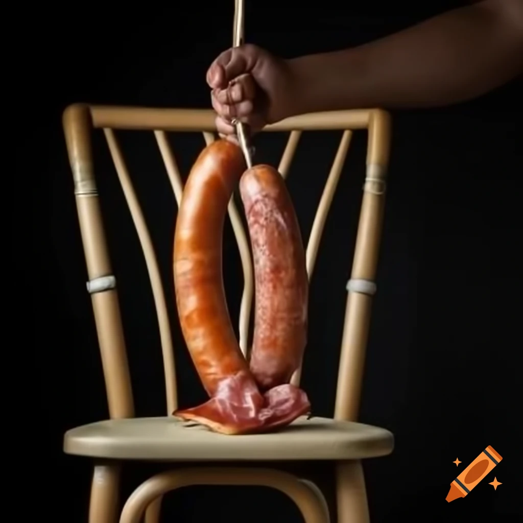 Sausage tied to a chair