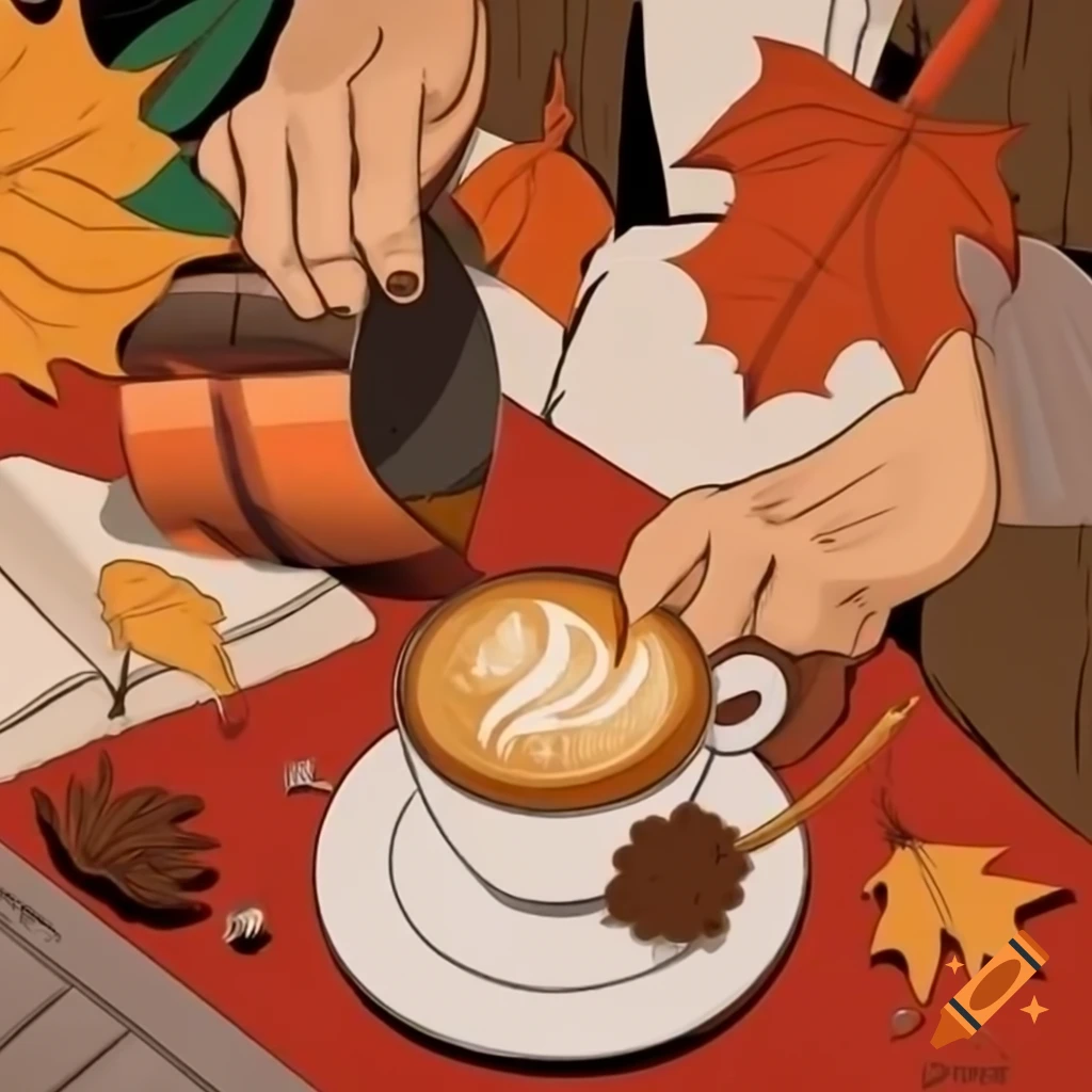 Warm autumn coffee poster with cozy atmosphere