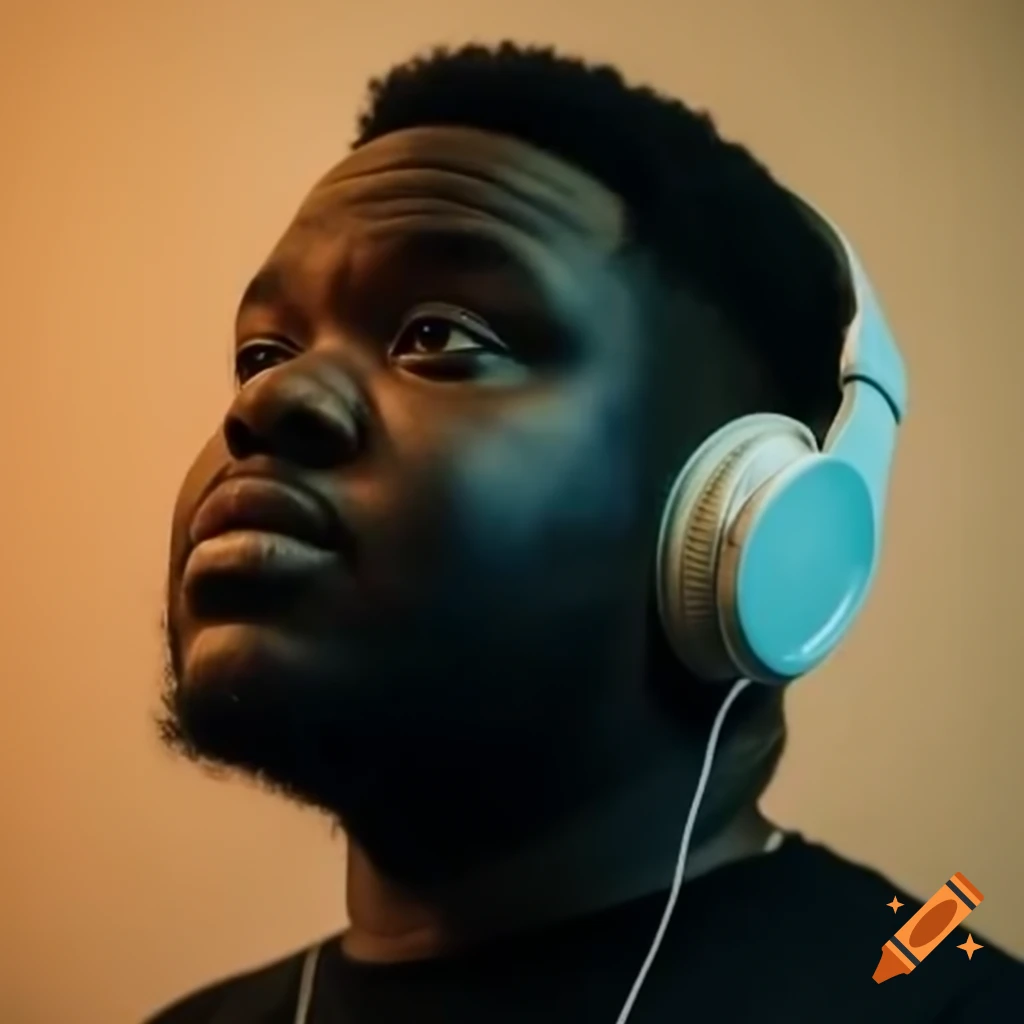 Man with headphones facing camera, showcasing casual style