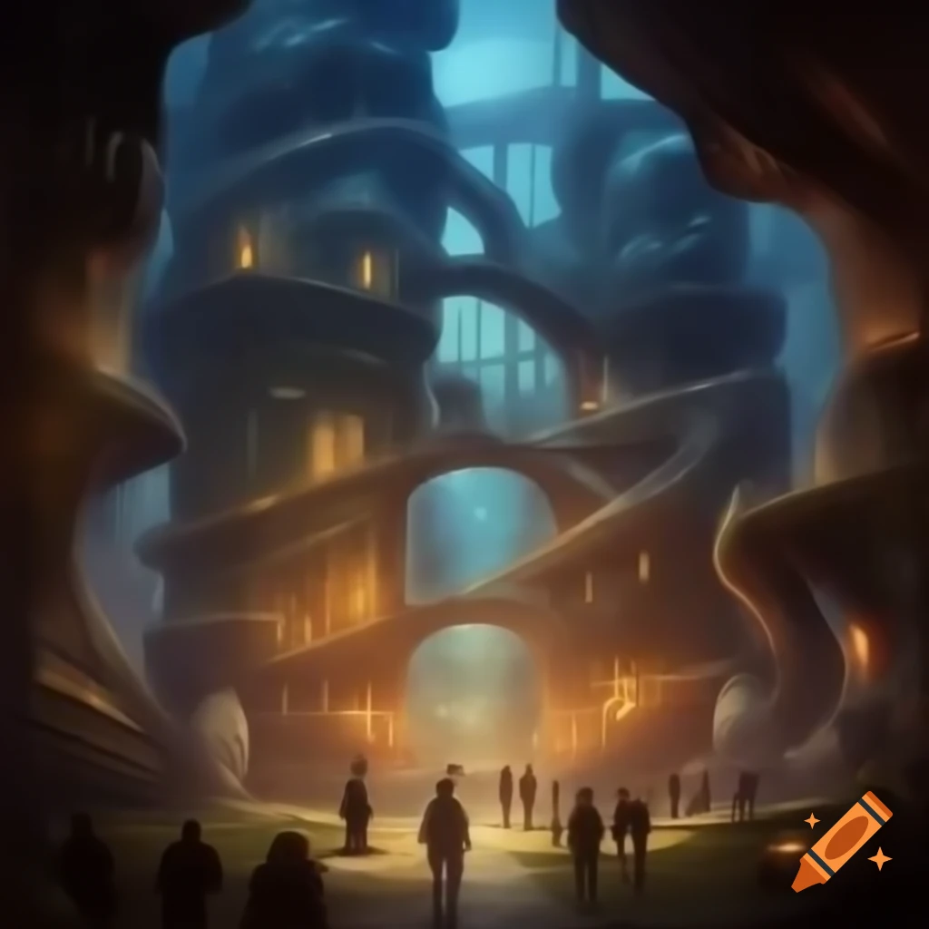 Surreal fantasy illustration of Païti, the lost city, by Greg Rutkowski