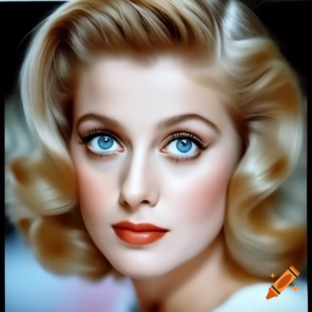 Hyper-realistic vintage Kodak film photograph of a beautiful European actress from 1963