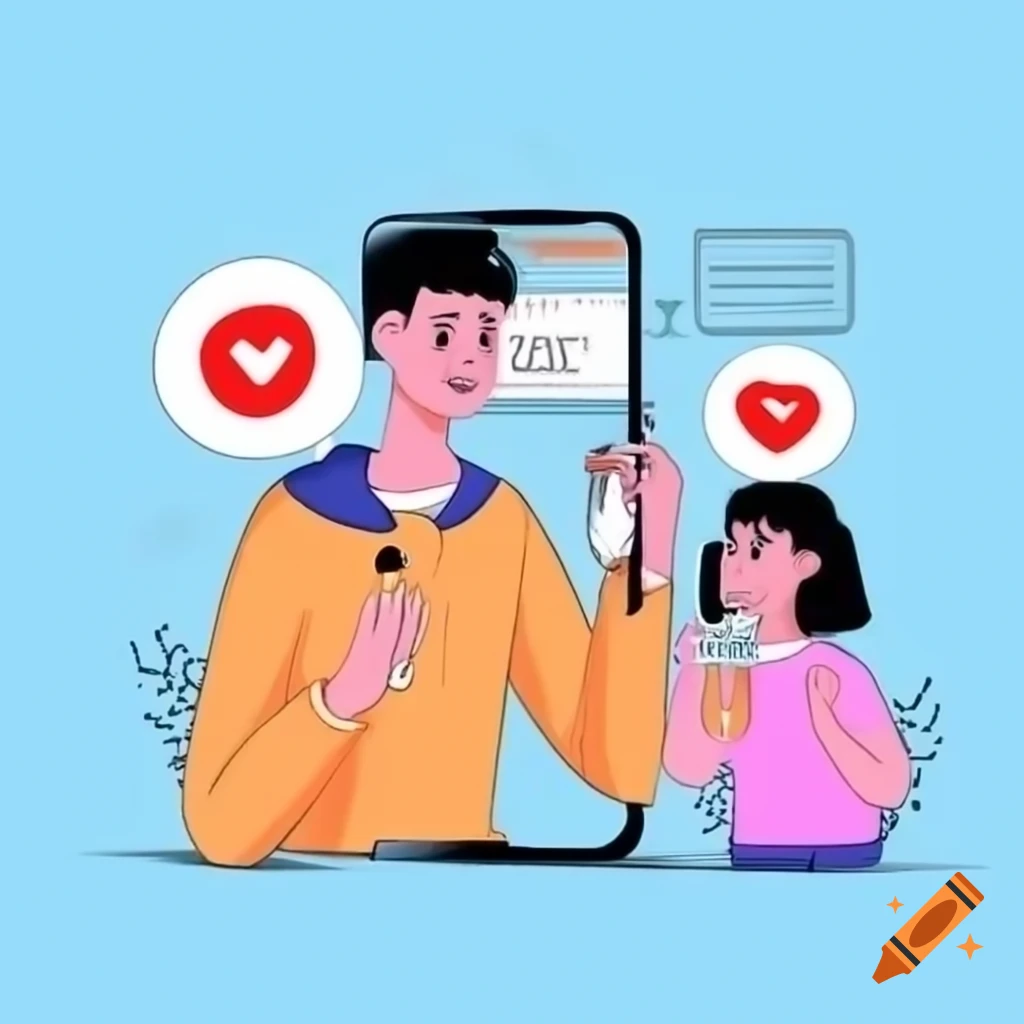 Sending a message to family member using smartphone