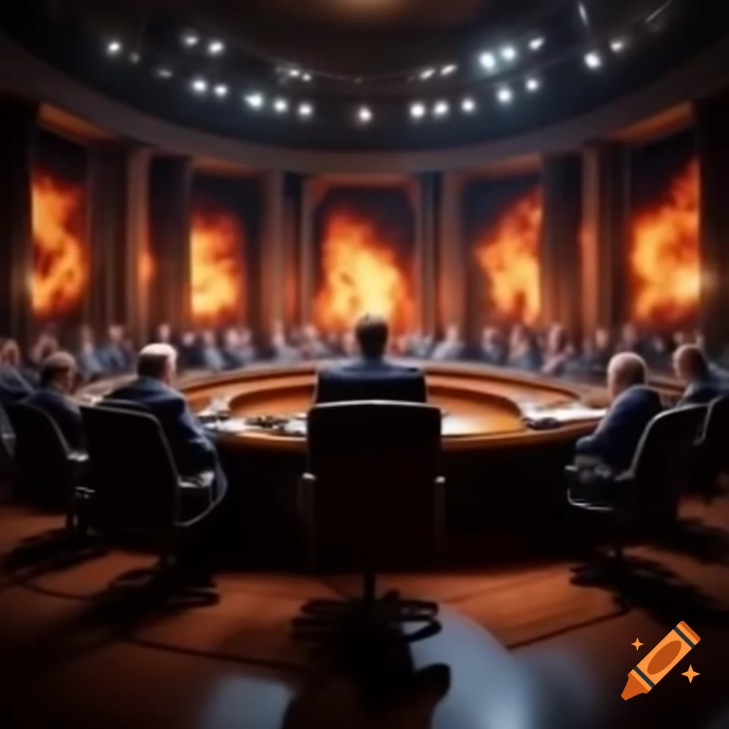 Fiery debate scene
