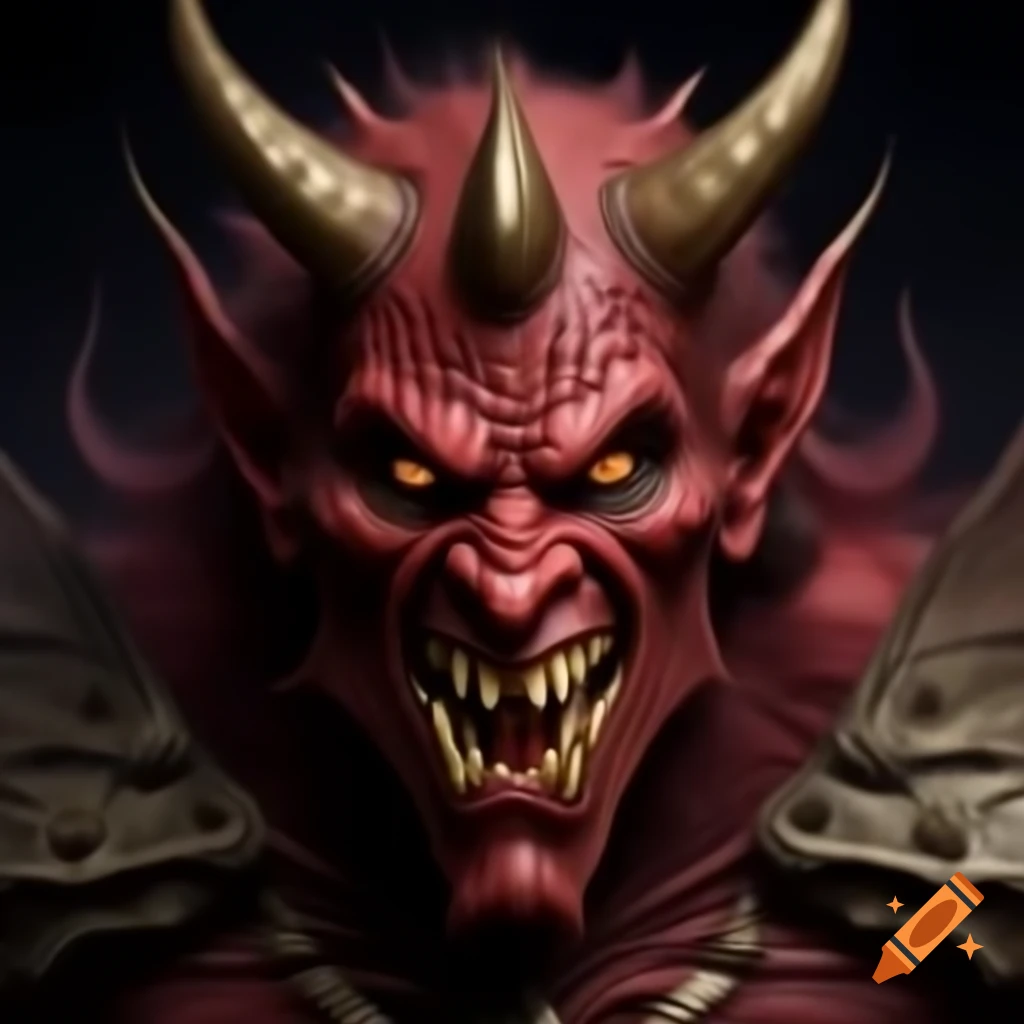 Devil illustration with distinctive features