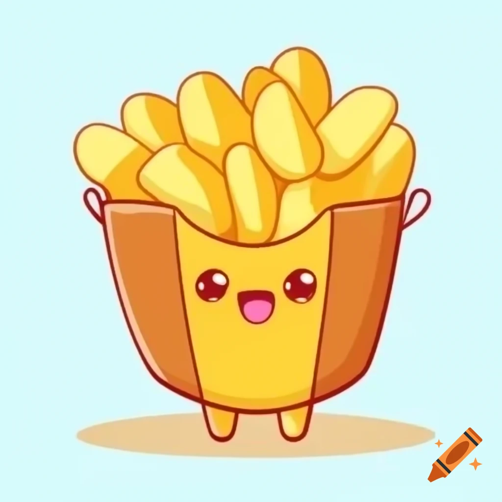Cartoon style illustration of pommes