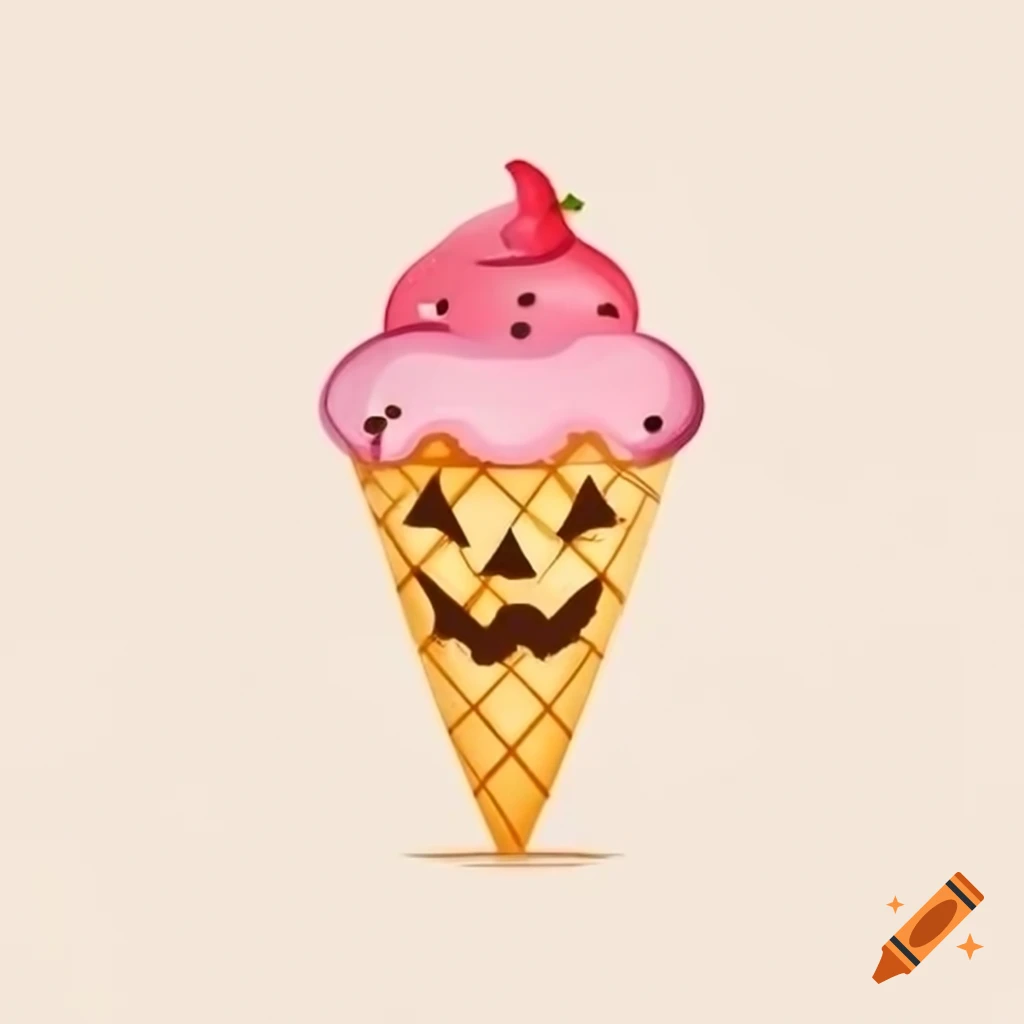 Cozy ice cream scoop cottage with ice cream cones on craiyon