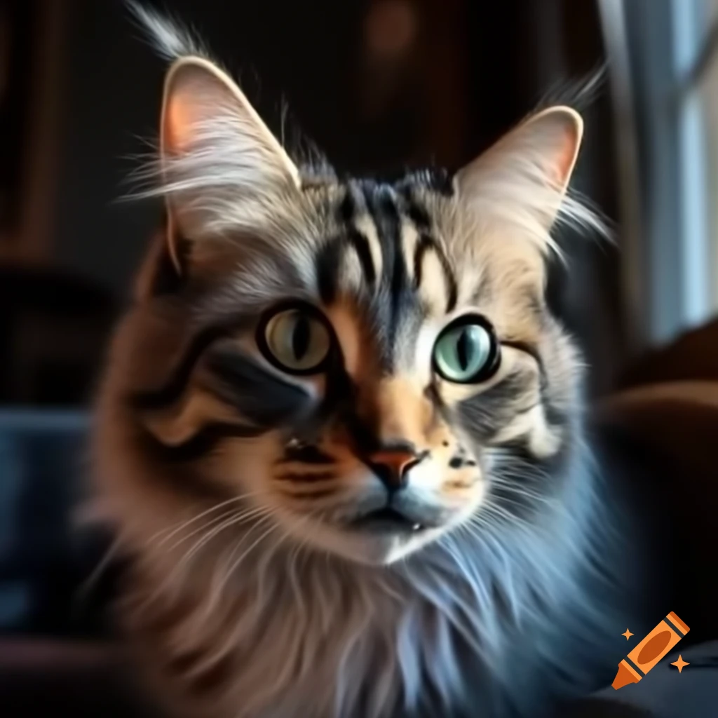 Adorable cat sitting calmly