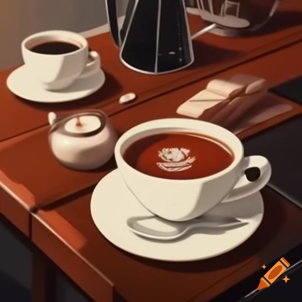 Cafe poster featuring tea, coffee, and hot chocolate