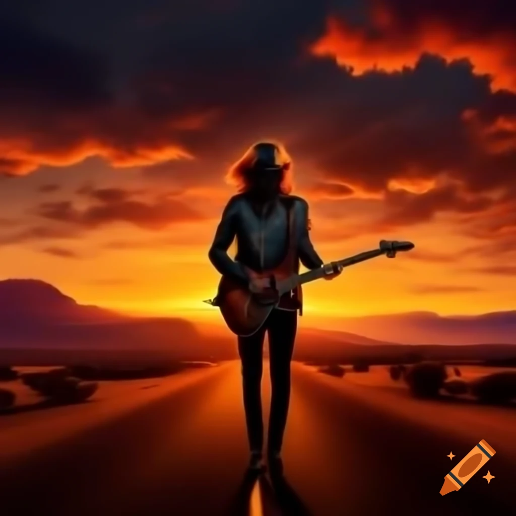 Cover art for single 'Crossing Echoes' featuring a highway leading to the sky