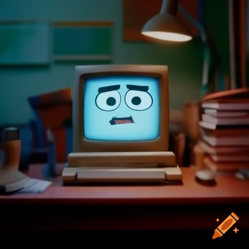 Computer on desk, appearing clueless