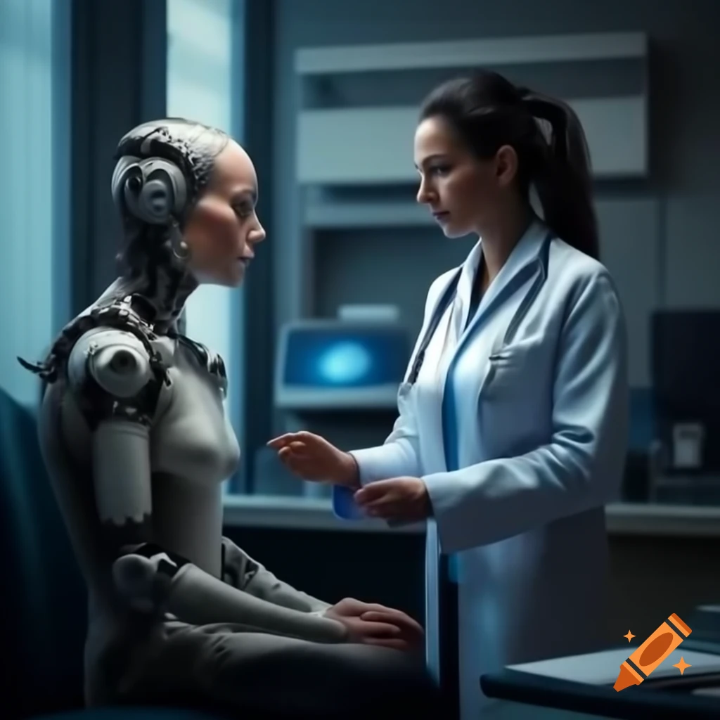 AI receptionist welcoming patient in a doctor's office