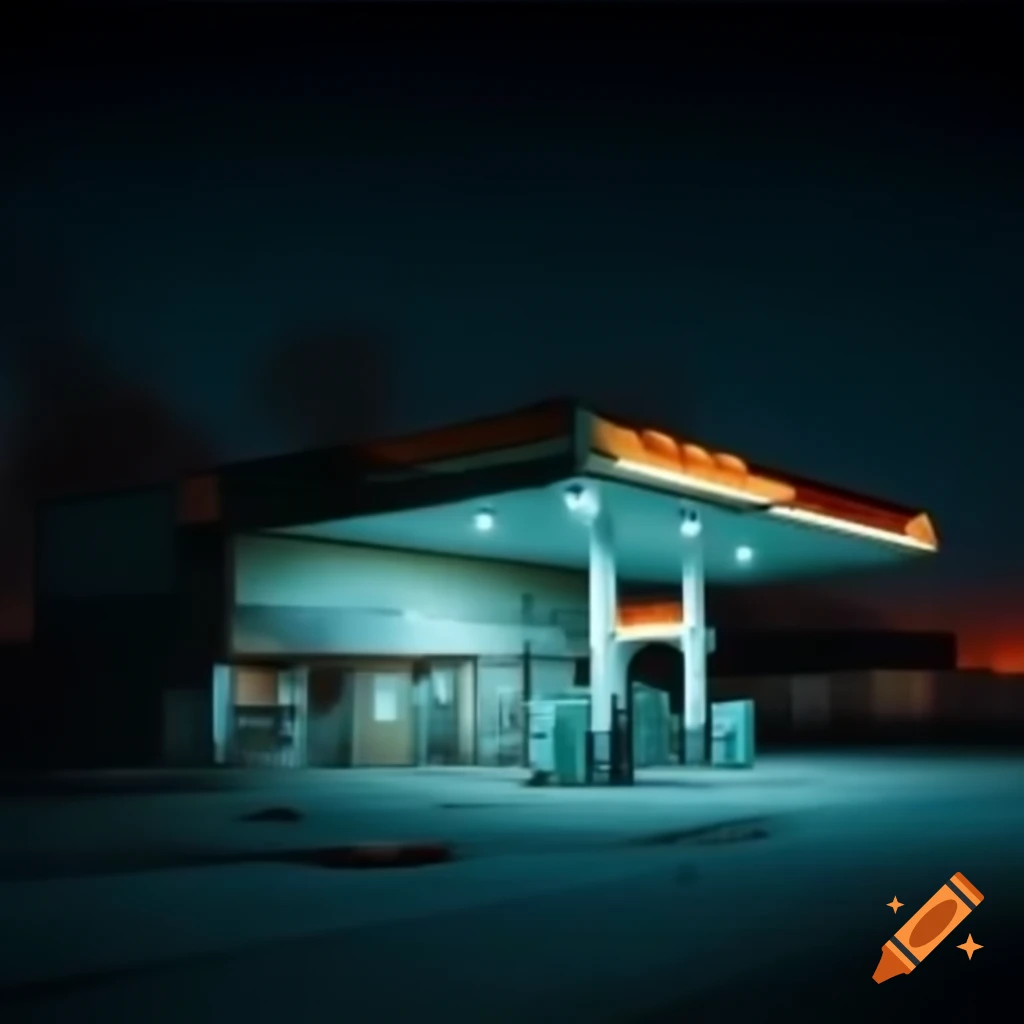 small-glowing-blue-gas-station-near-forest-at-midnight-on-craiyon
