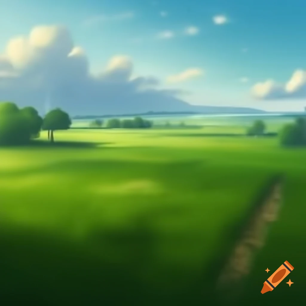Endless grass fields in a liminal space setting