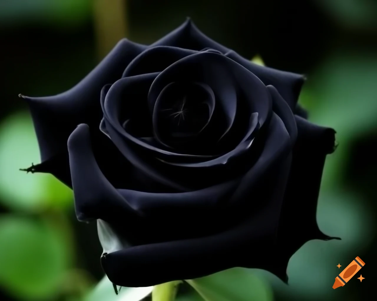 Black rose flower with deep dark petals