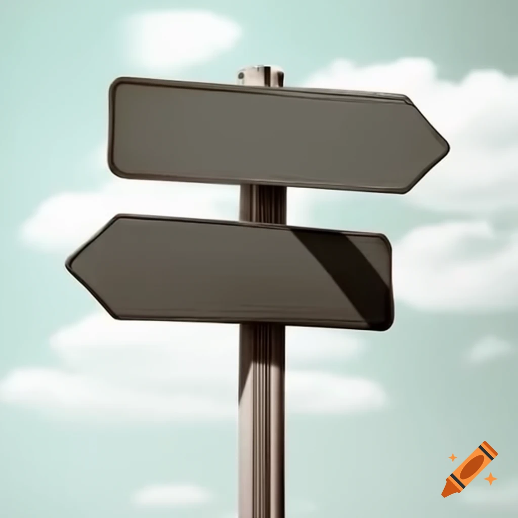 Blank signpost indicating direction