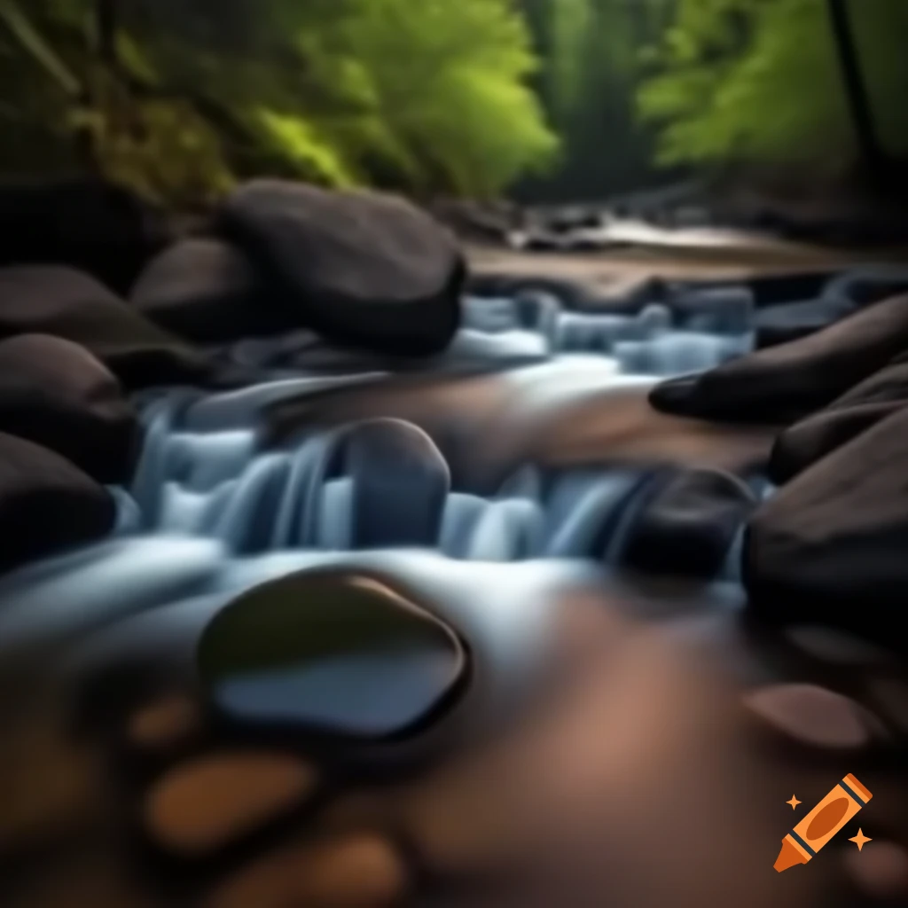 Peaceful river with a drop relaxing, conveying tranquility