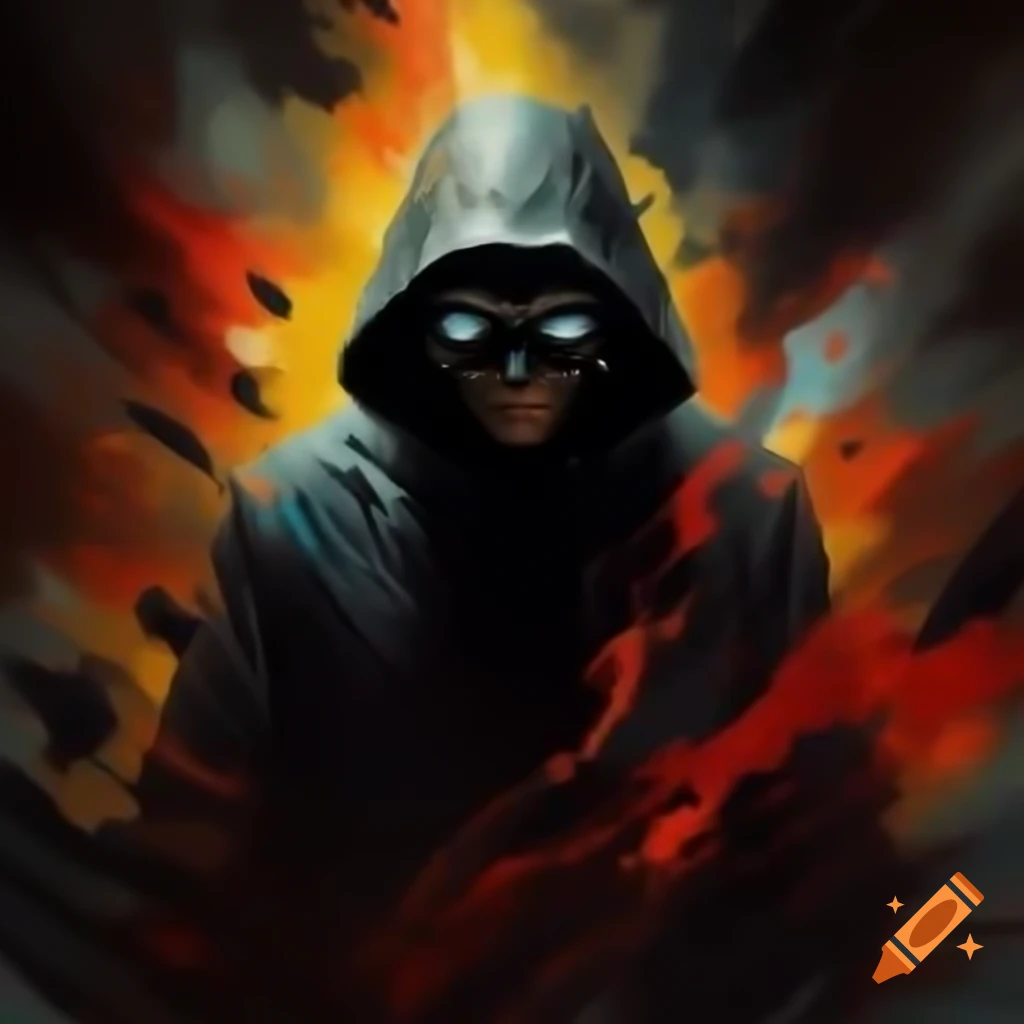 Abstract representation of a hacker with motionblade elements