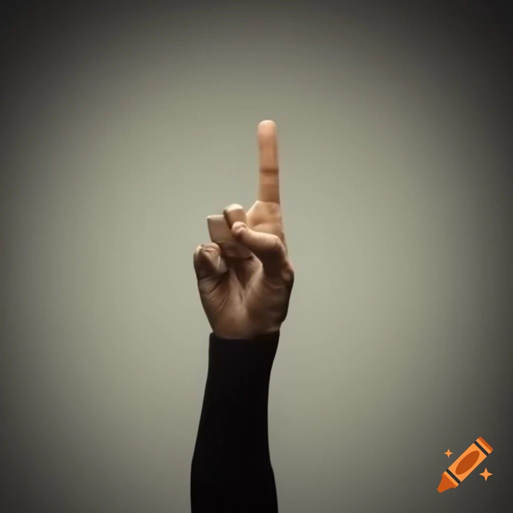 Hand displaying three fingers towards the viewer