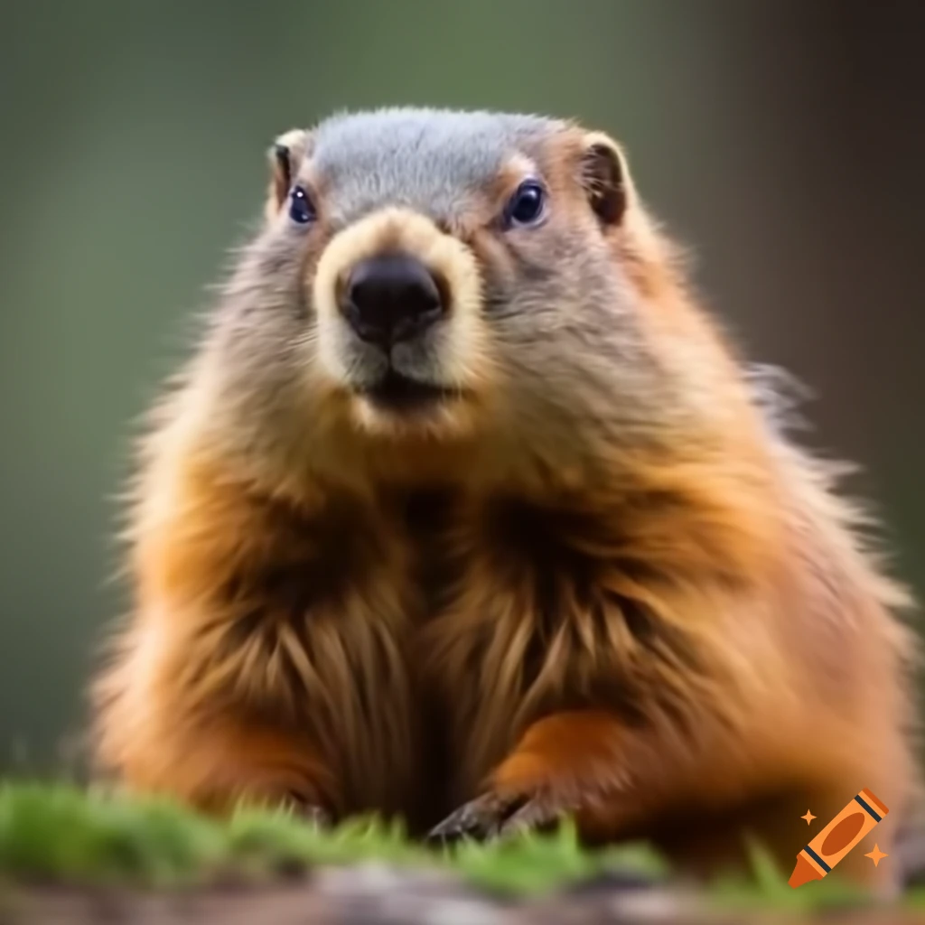 Groundhog in a natural setting