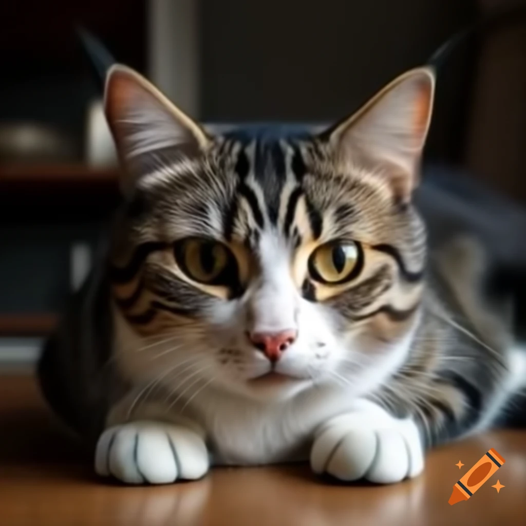 Cat sitting or playing