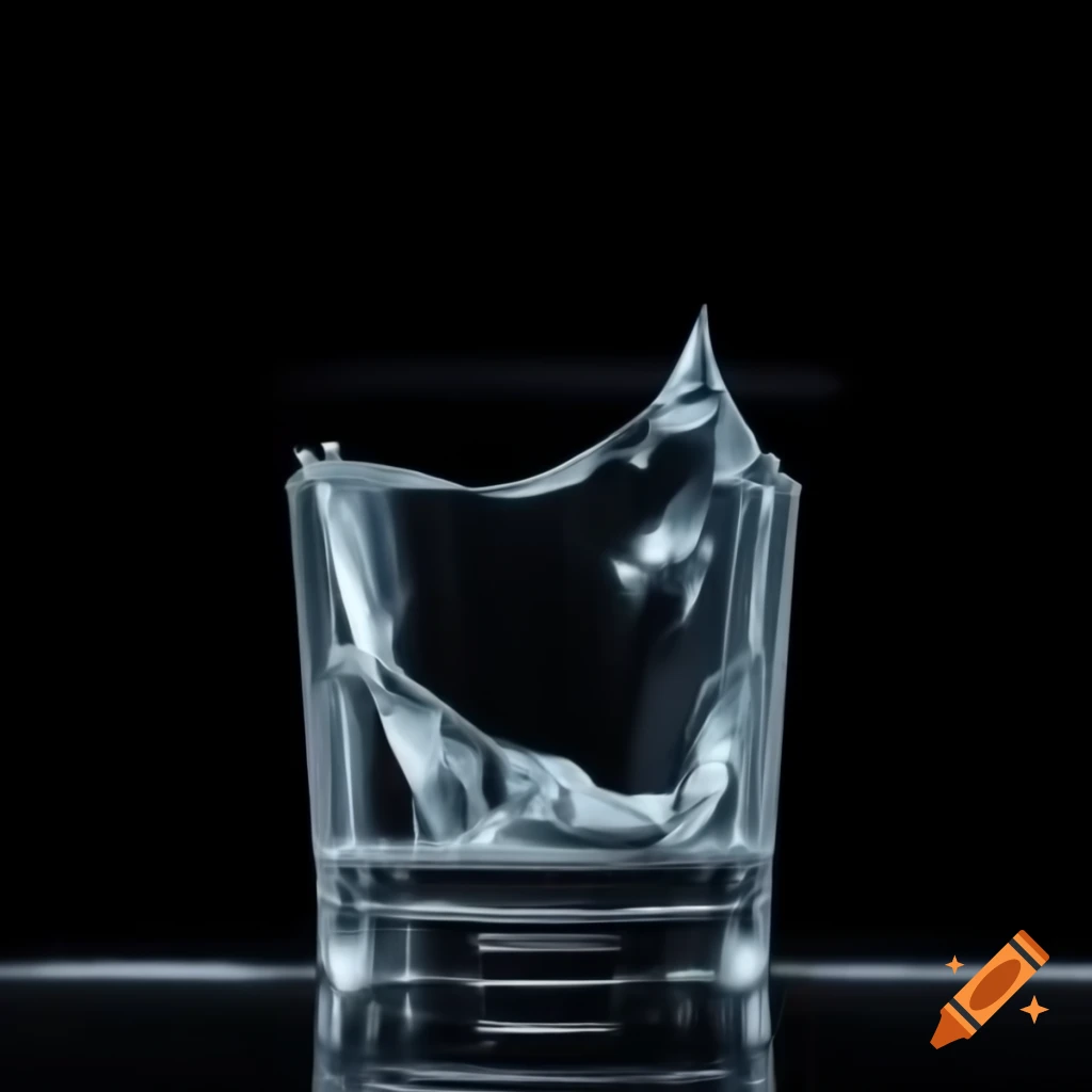 Single piece of broken glass on black background