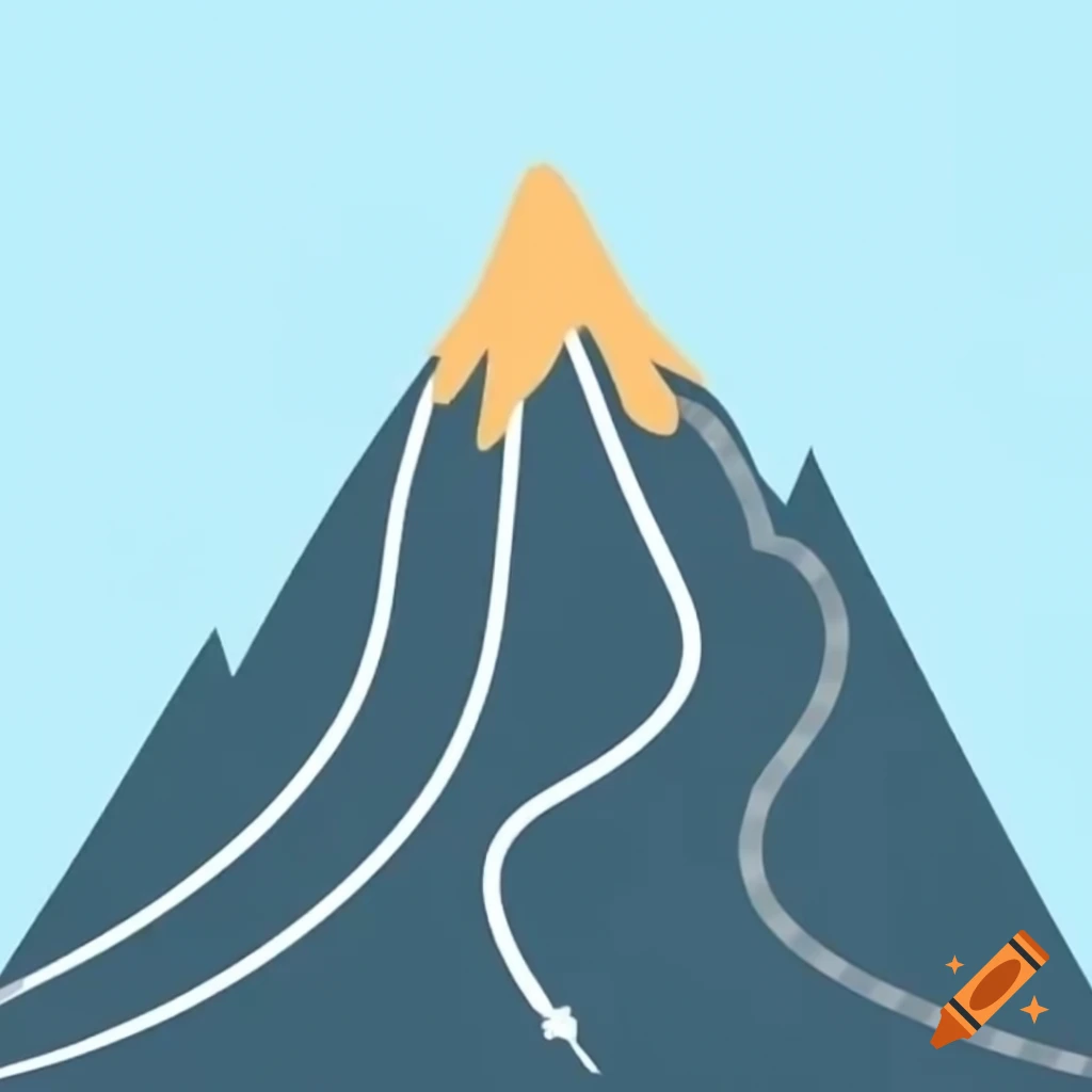Mountain with clear summit and winding paths