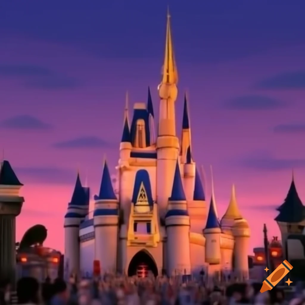 Disney theme representation with iconic characters and elements