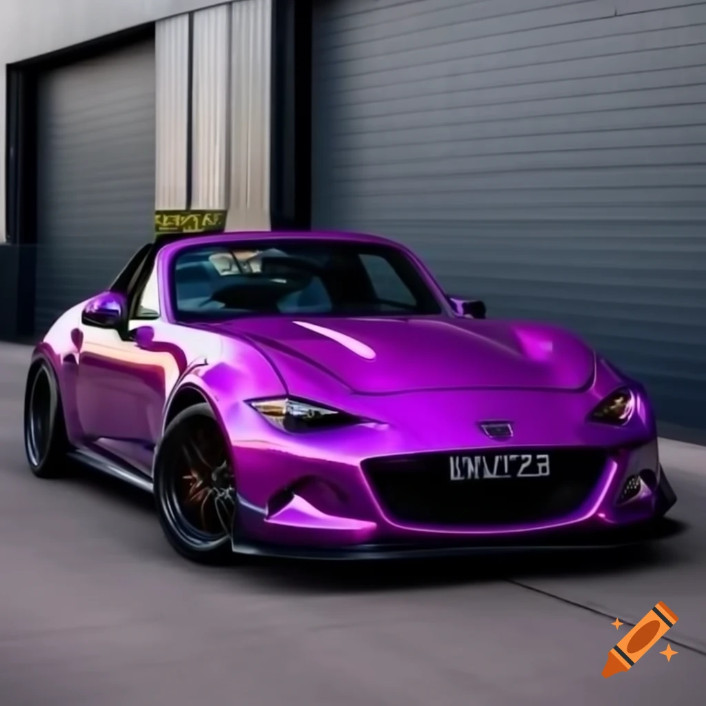 Mazda MX-5 Rocket Bunny in purple color