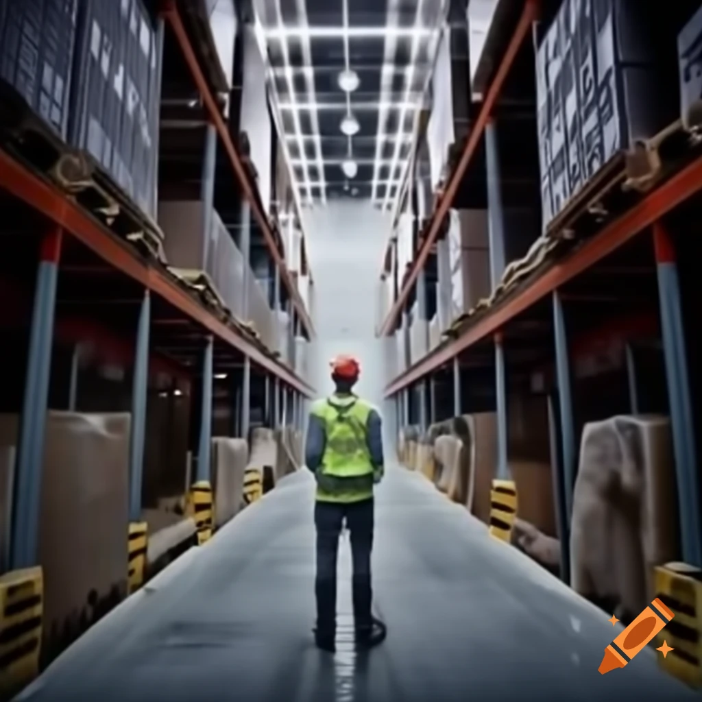 Engineer inside warehouse observing ESFR fire sprinkler on the ceiling