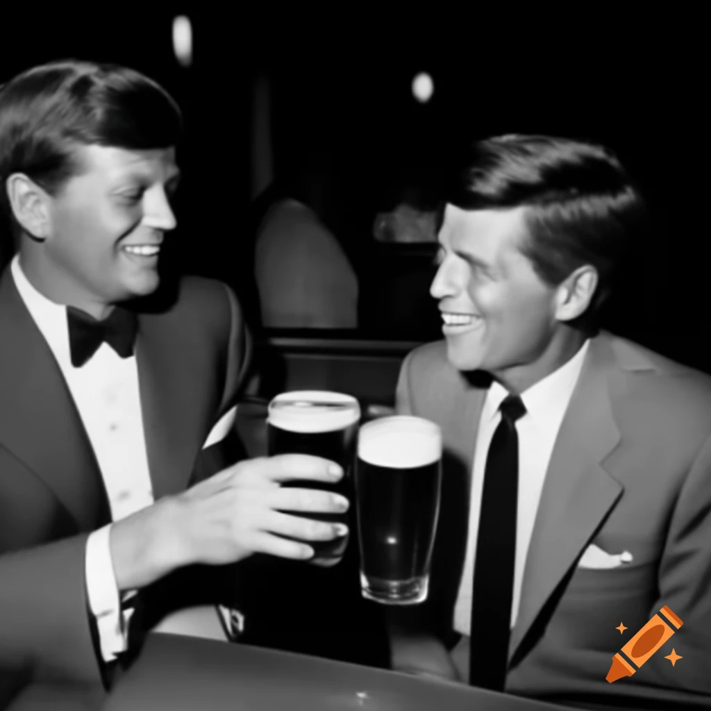 Historical Scene Of JFK And Lee Harvey Oswald In Dallas Sharing A Beer 