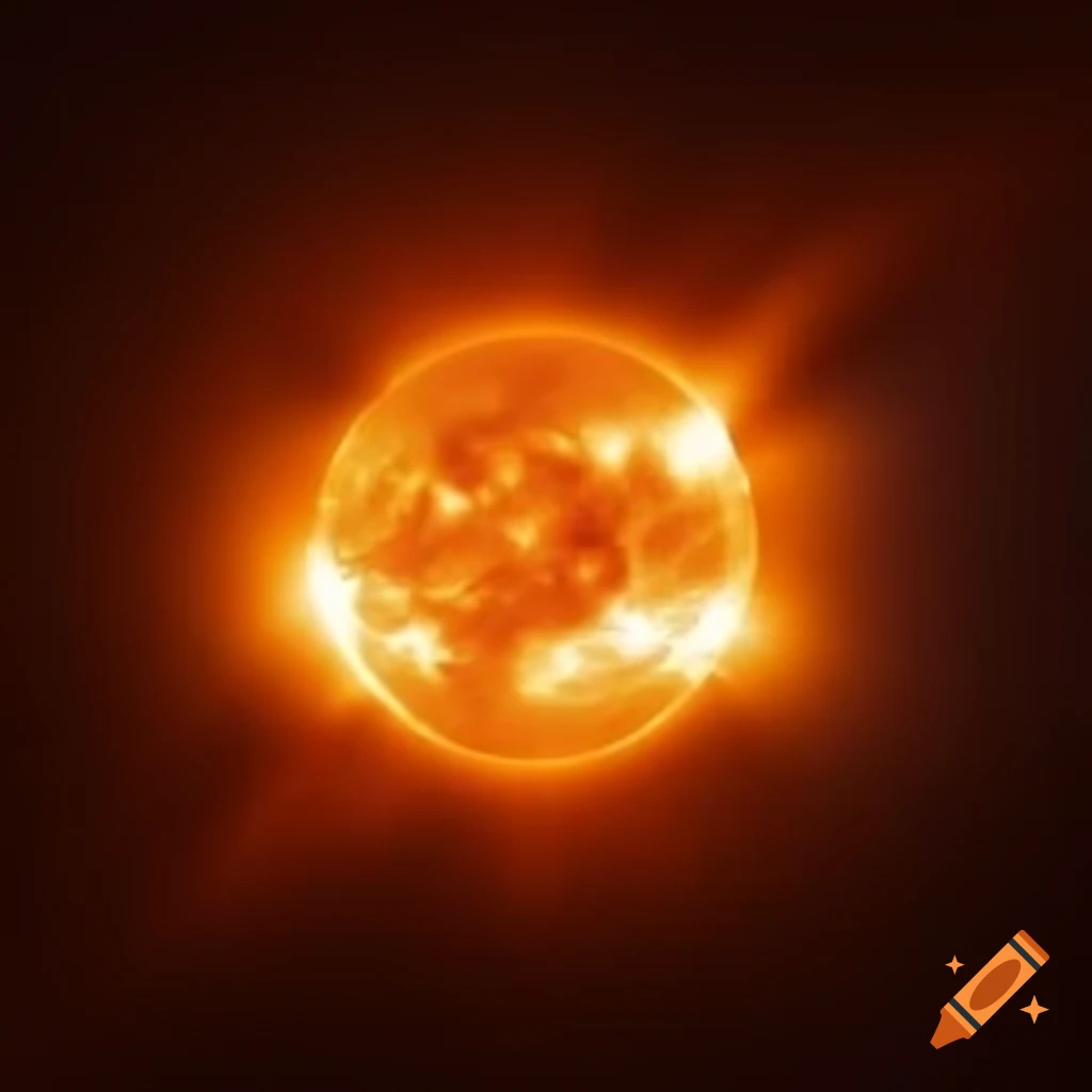 Nuclear fusion sun illustration
